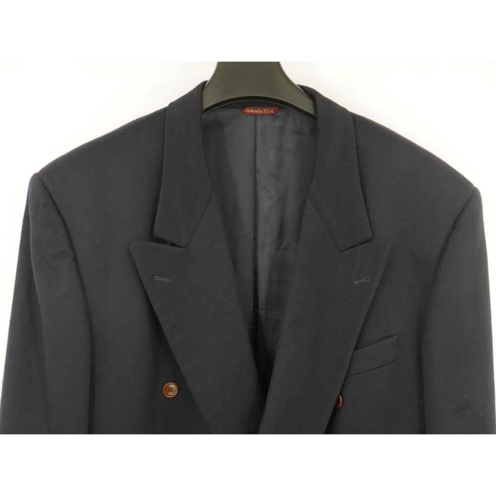 Hugo Boss Loro Piana Blazer Sport Coat Navy Cashmere Double Breasted Men's 46R